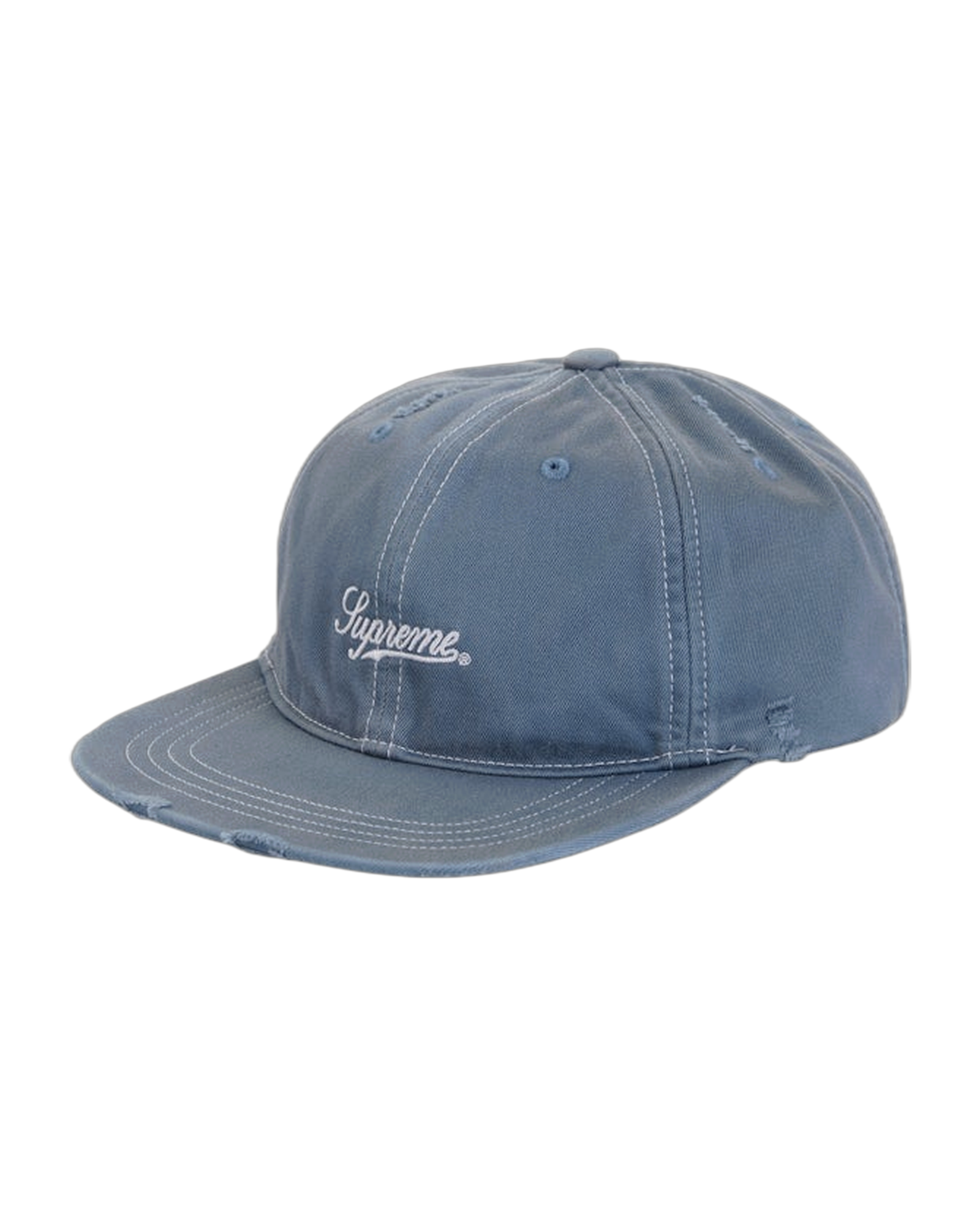 SUPREME - Casquette 6 Panneaux Distressed Bleu - FW25