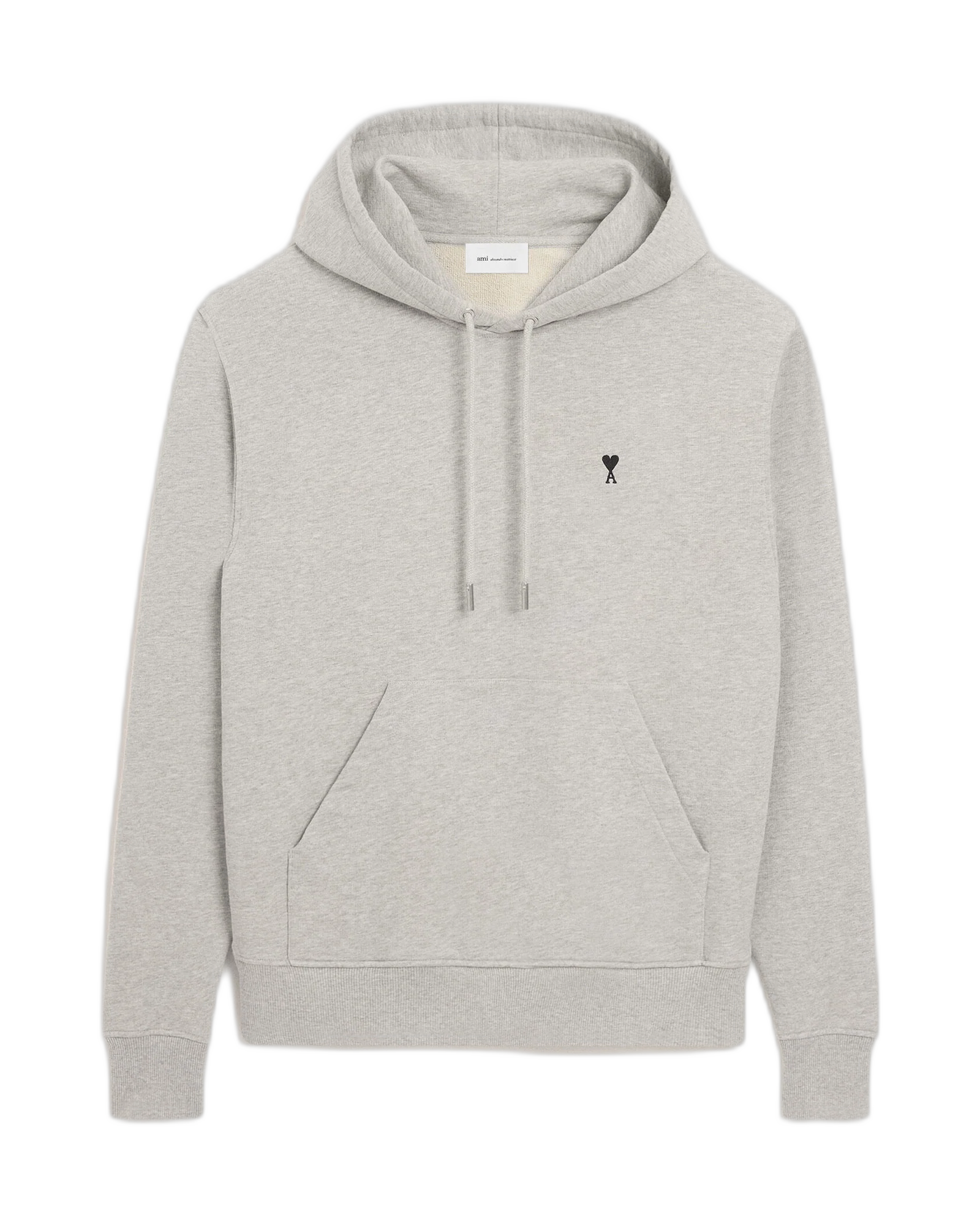 AMI PARIS - Sweat à capuche Gris Logo Noir