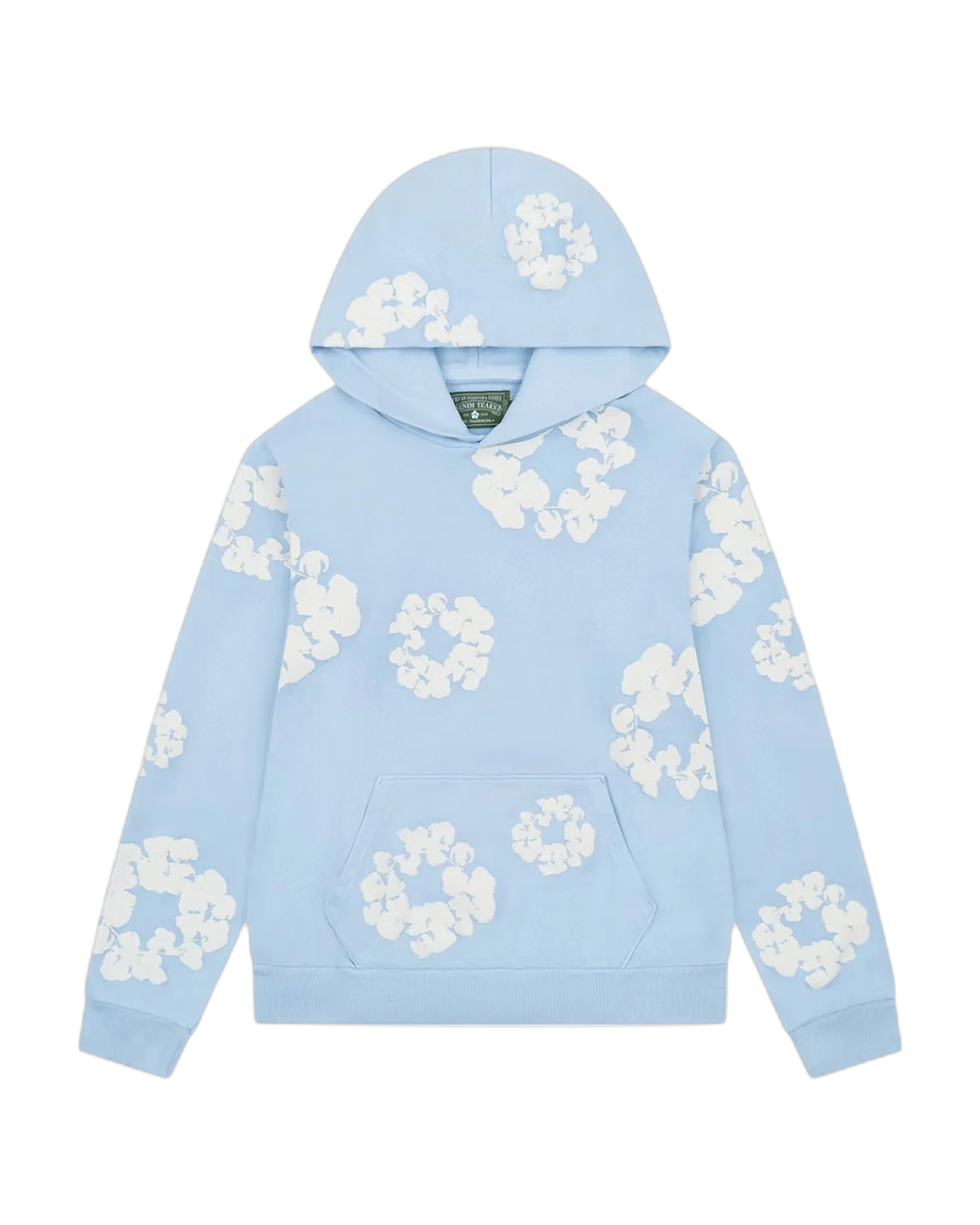 DENIM TEARS - Cotton Wreath Sweat à capuche bleu poudré