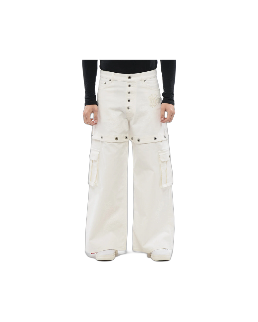 Pantalon Baggy Brodé Blanc - OFF WHITE