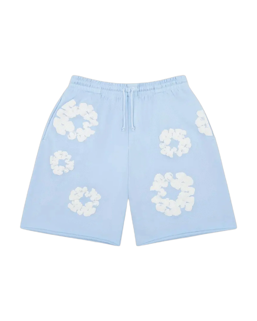 Short Cotton Wreath Powder Blue - DENIM TEARS