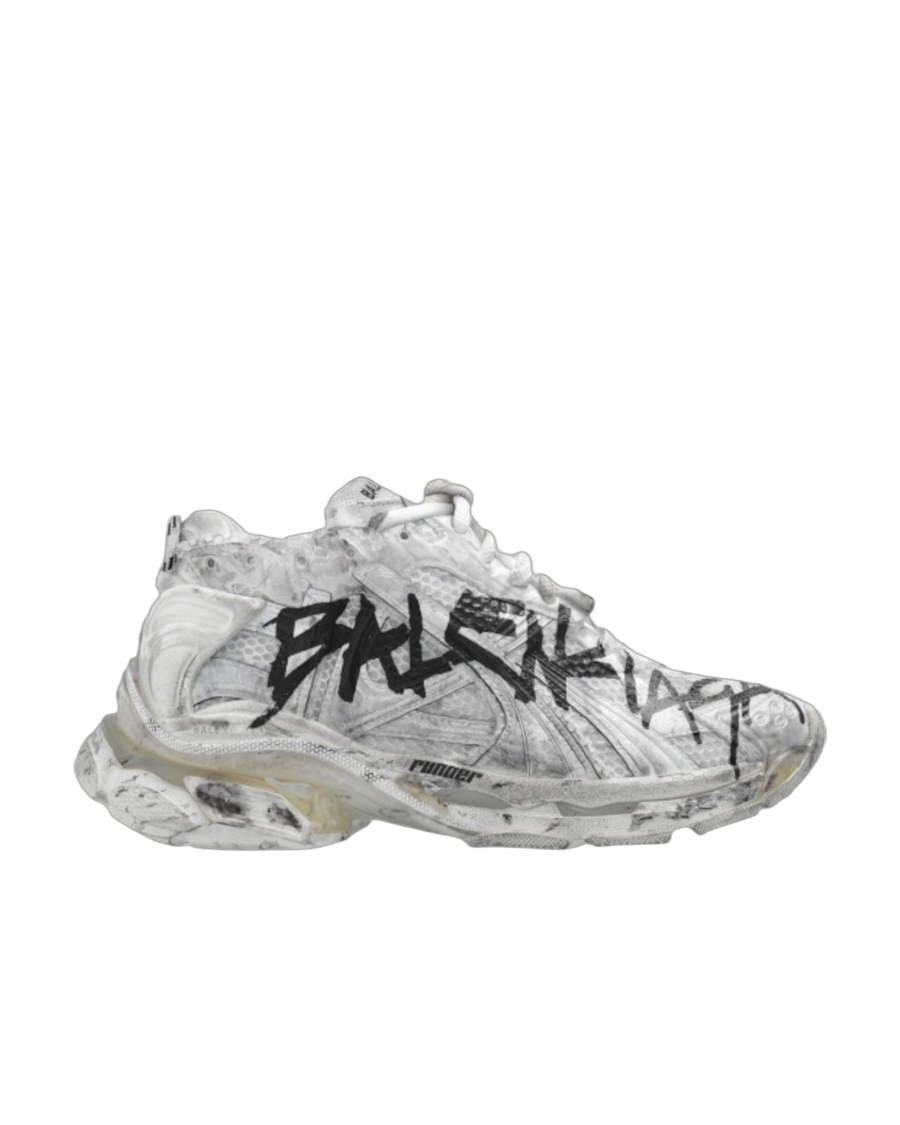 Runner Graffiti Blanc/Noir - BALENCIAGA