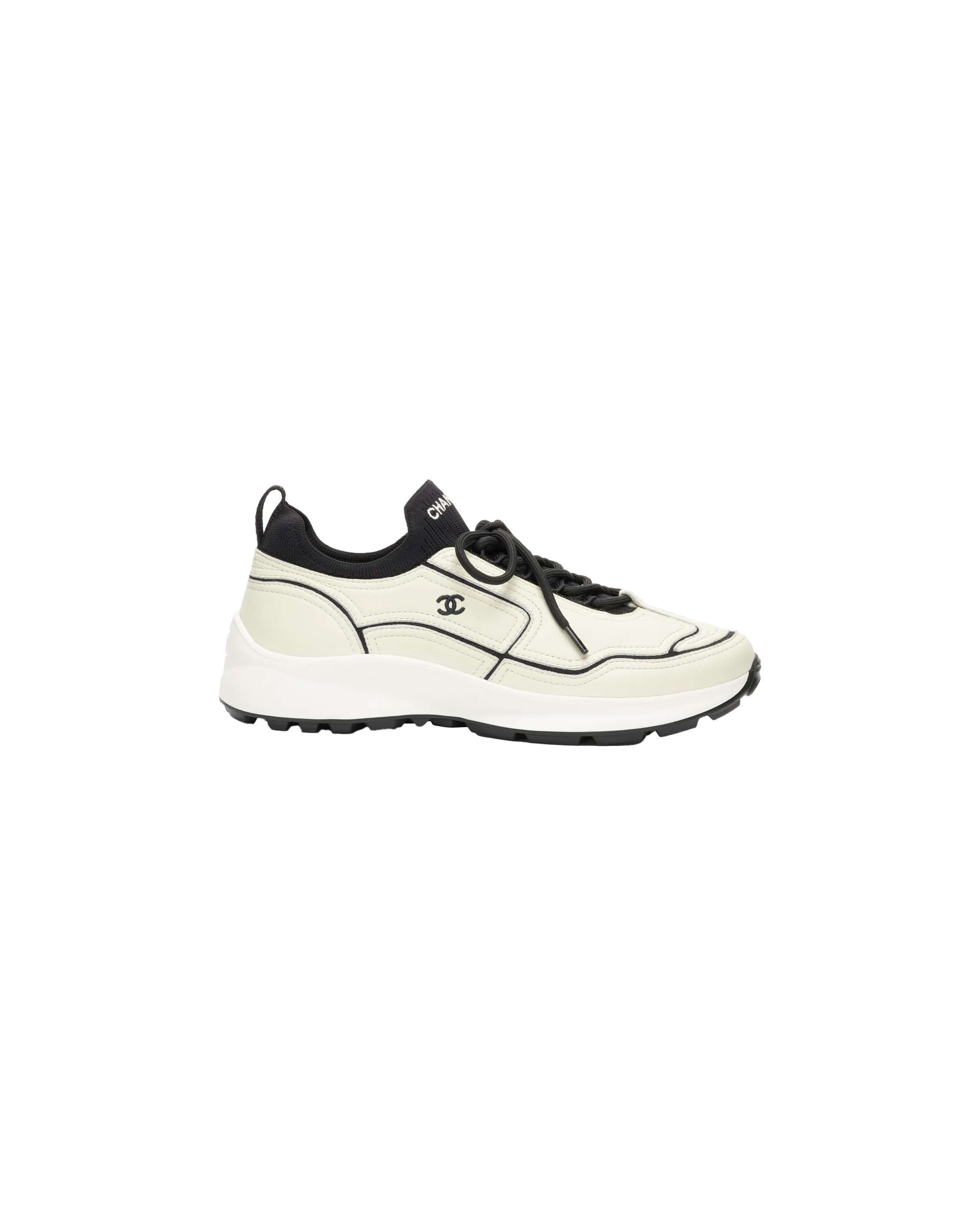 Sneakers Résille Blanc/Noir - CHANEL