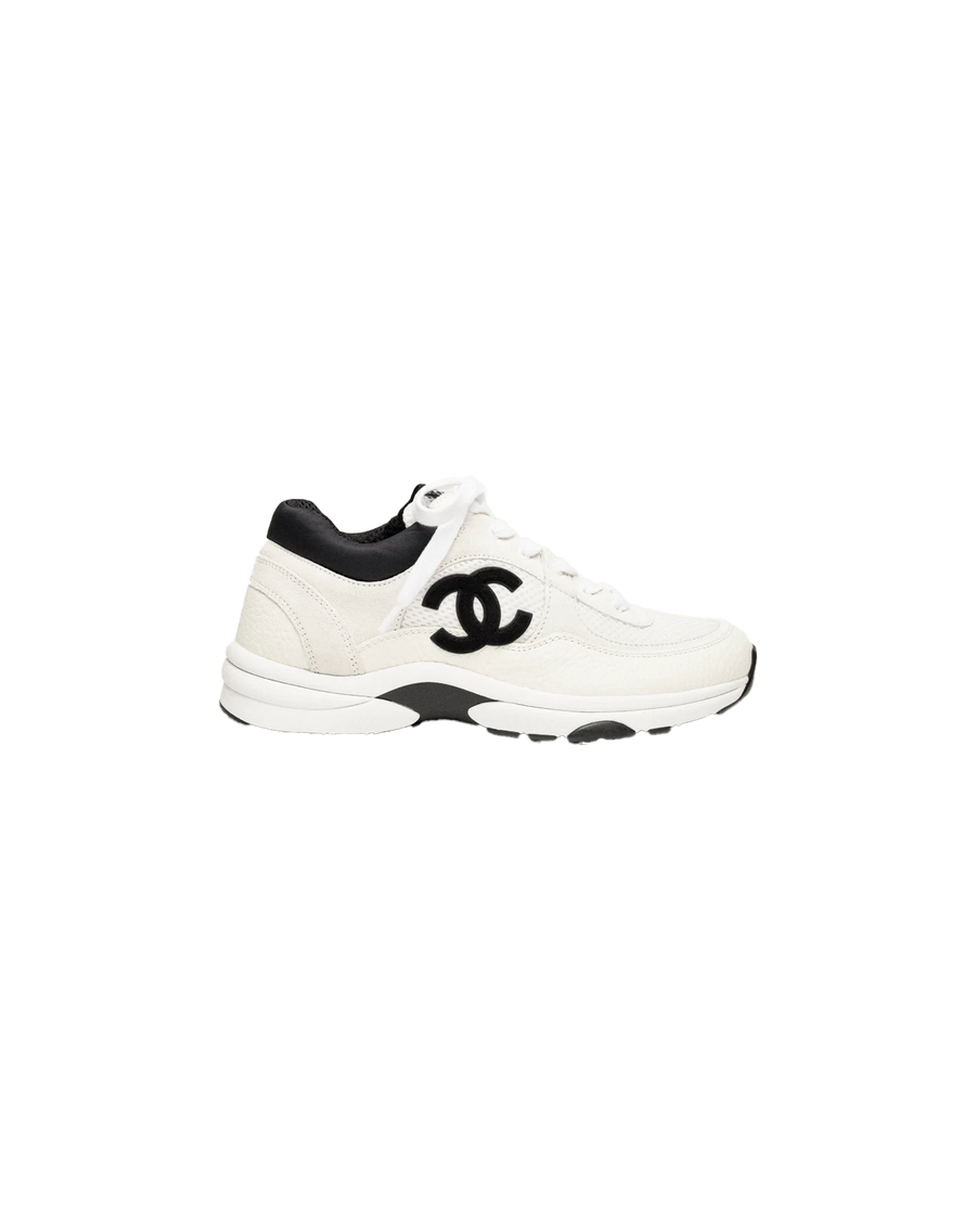 Sneakers Résille Blanc/Noir - CHANEL