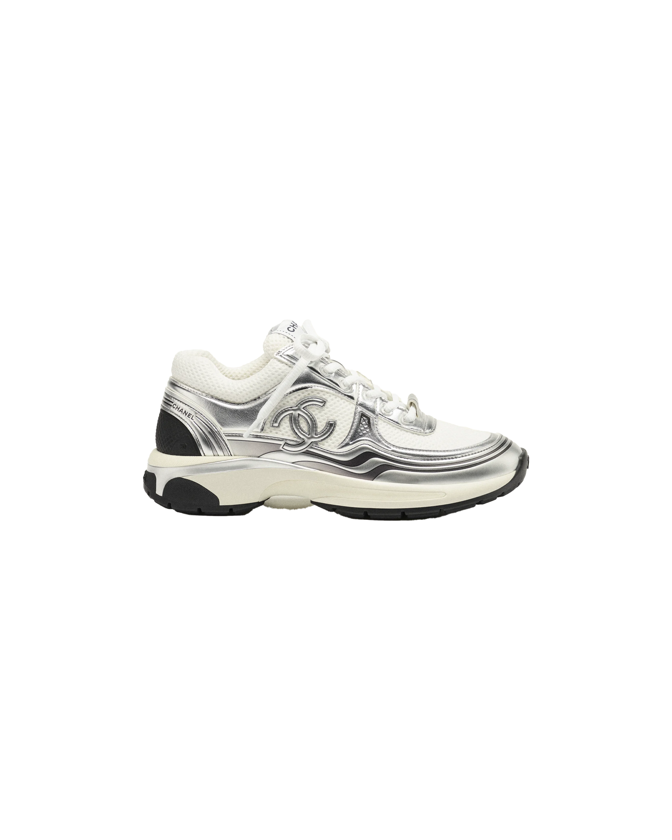 Sneakers Laminées Blanc/Argent - CHANEL