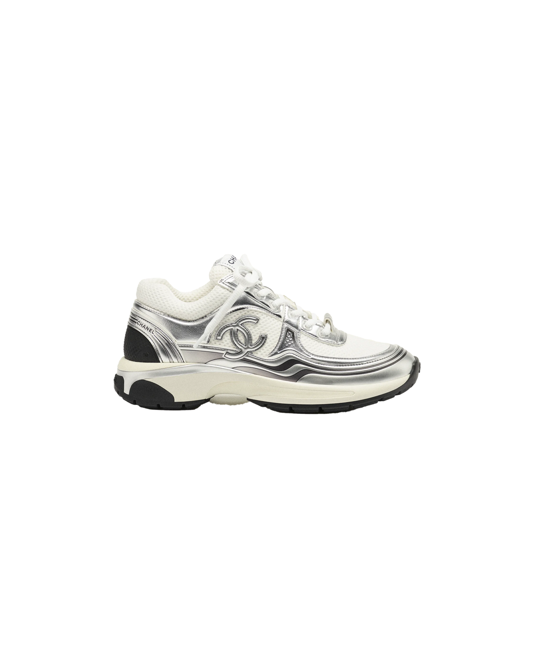 Sneakers Laminées Blanc/Argent - CHANEL