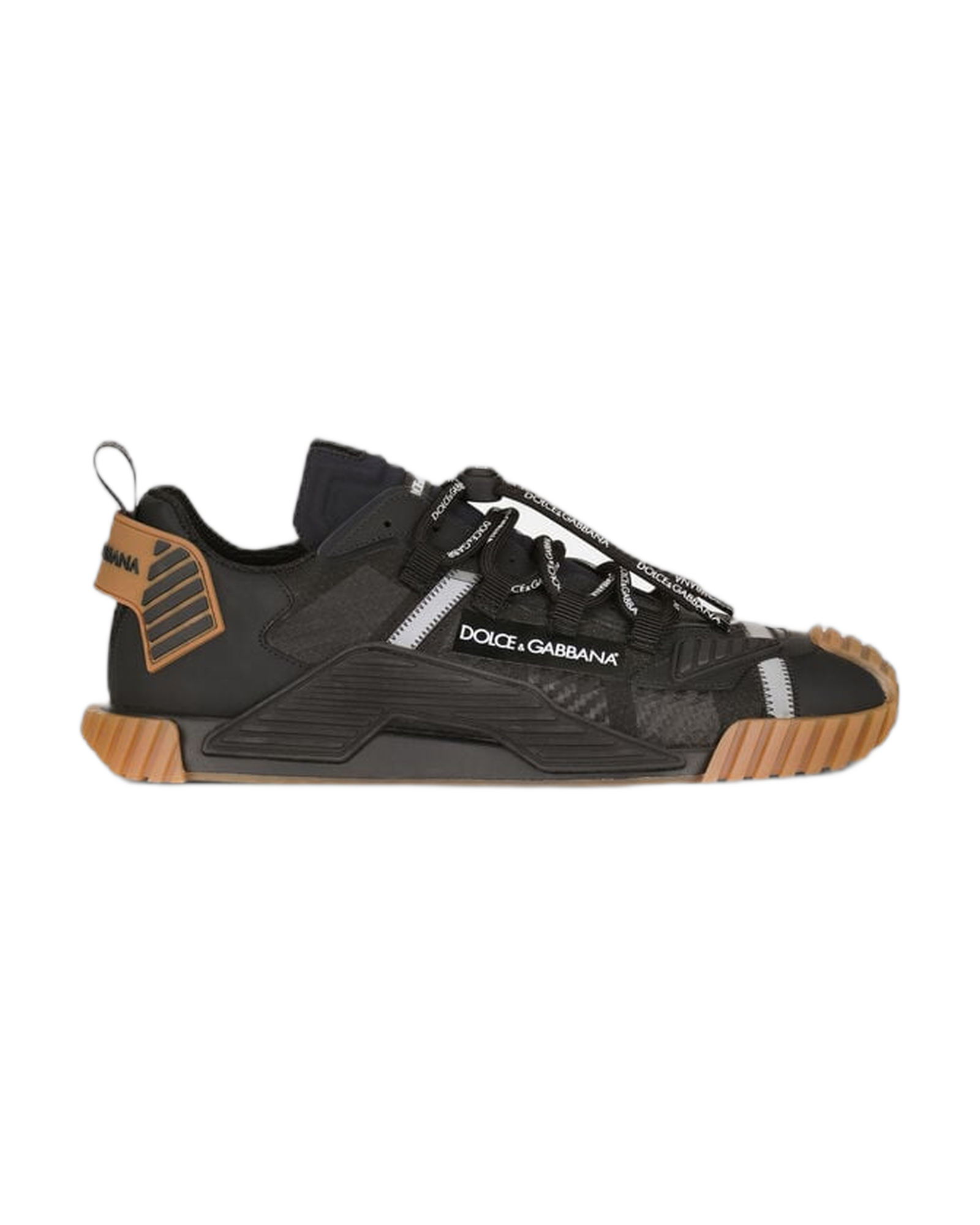 DOLCE & GABBANA - NS1 Baskets Mixed Materials Noir