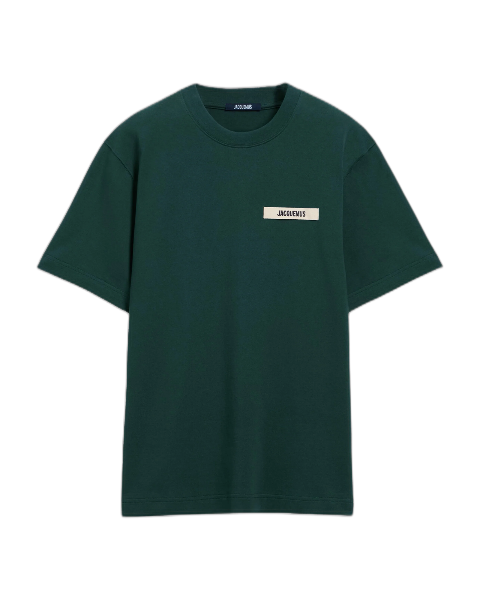 JACQUEMUS - T-shirt Gros Grain Vert à Écusson