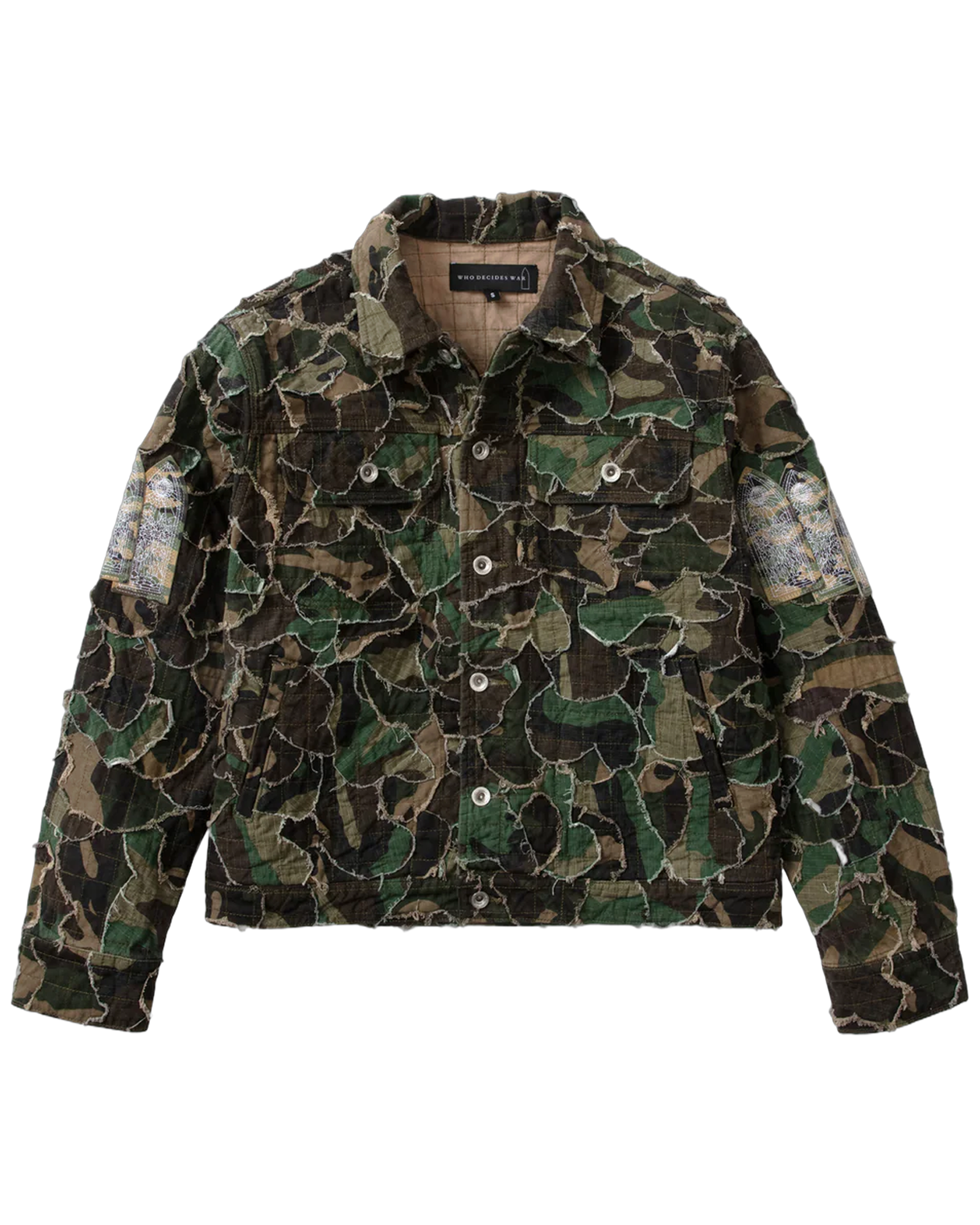 Veste Camo Trucker WHO DECIDES WAR